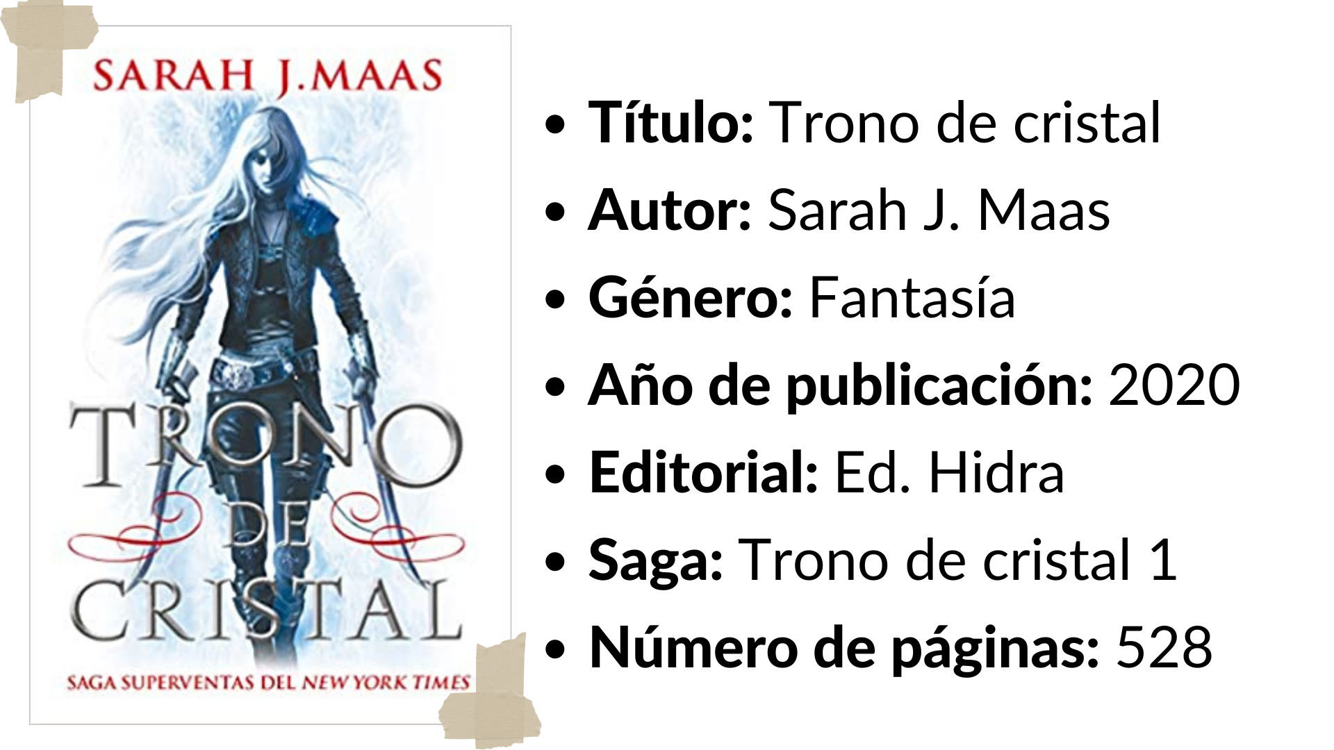 TRONO DE CRISTAL (SAGA TRONO DE CRISTAL 1), SARAH J. MAAS, Editorial  Hidra